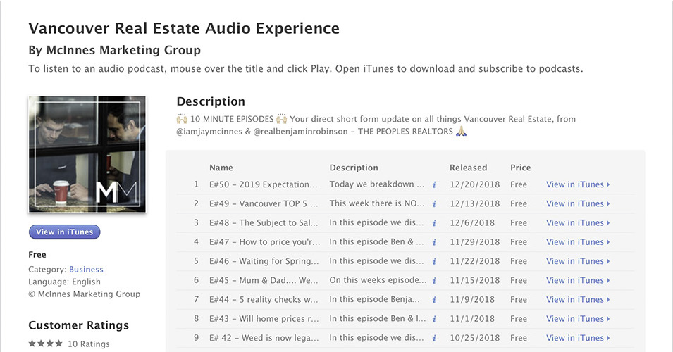 image - screenshot - Vancouver Real Estate Audio Experience