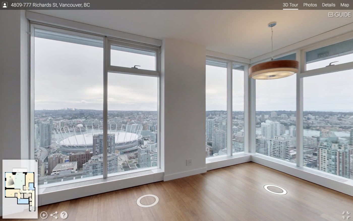 screenshot of iguide tour - 4809-777 Richards St Vancouver