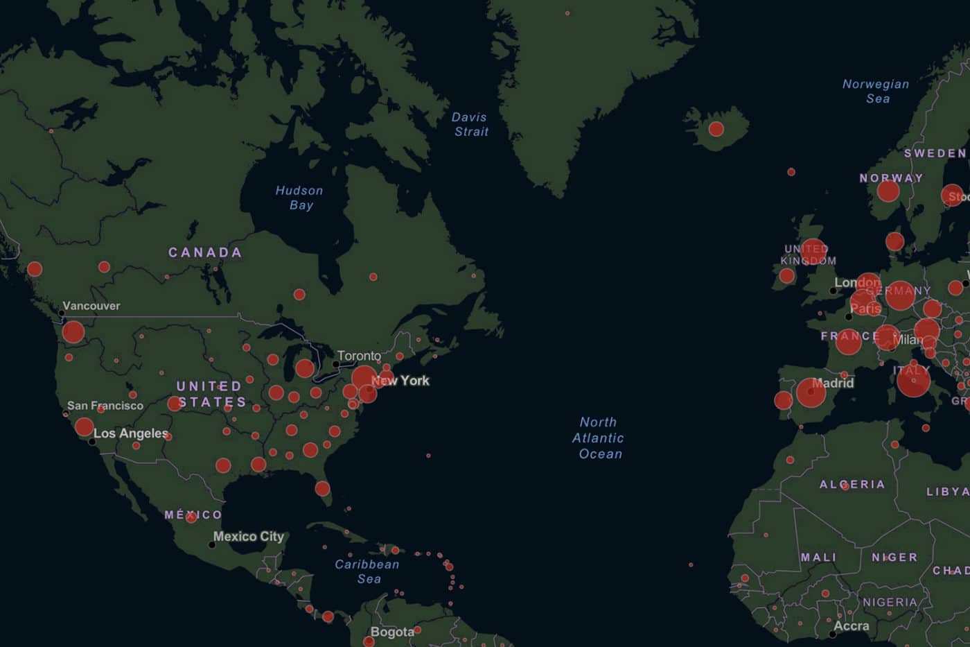 screenshot - coronavirus map