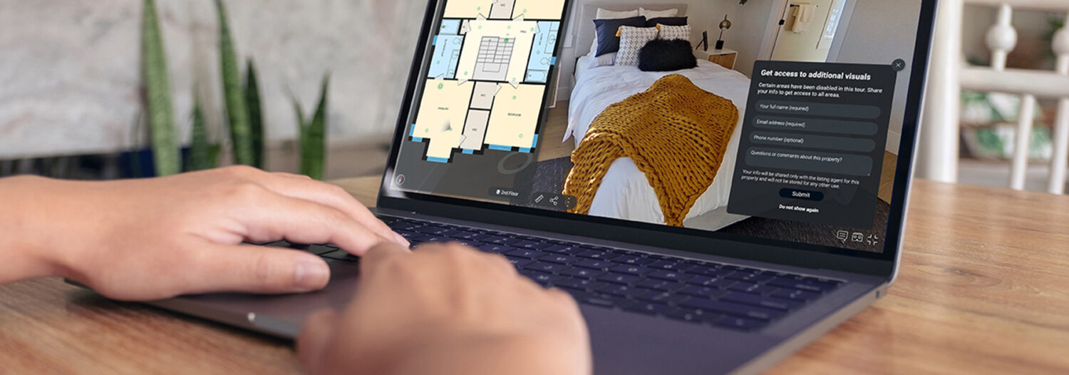 virtual tour showing lead pop-up feature for real estate agents
